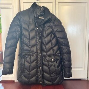 Lynn’s and thigh length black women’s puffer coat like new